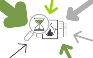 DDoS SYN Flood Attacks green and grey arrows focusing on devices