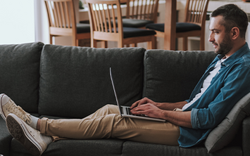 man on couch