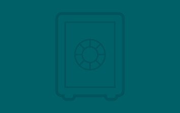 dark teal background with safe