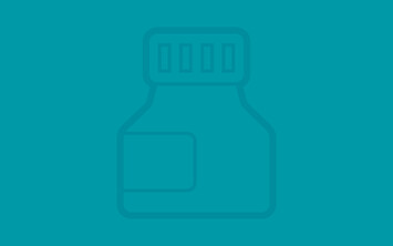 teal background with medicine icon