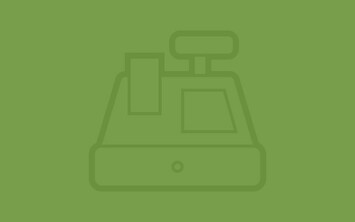 green background with cash register