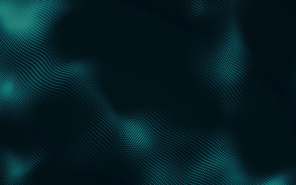 Abstract dark banner with dark teal dots in wavy patterns