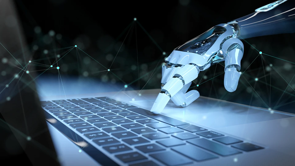 Robotic hand using laptop computer