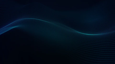 Dark blue background with light blue dots in a wave pattern