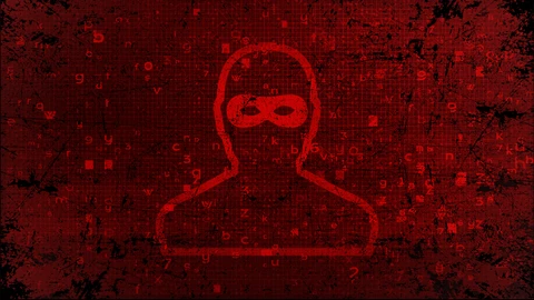 Bad Actor in Mask on Abstract Network Background