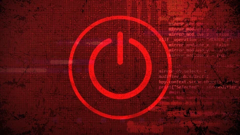 On/Off Icon on Red Abstract Background