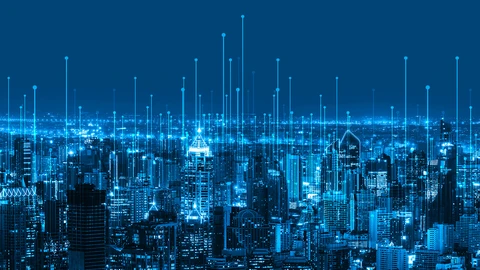 Night time skyscraper image