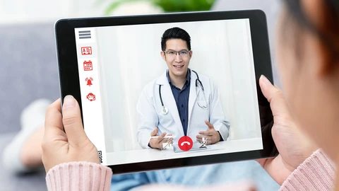 Virtual Med-Visit on tablet