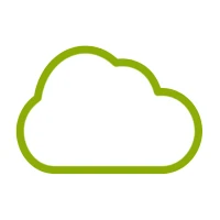 Green outline of a cloud