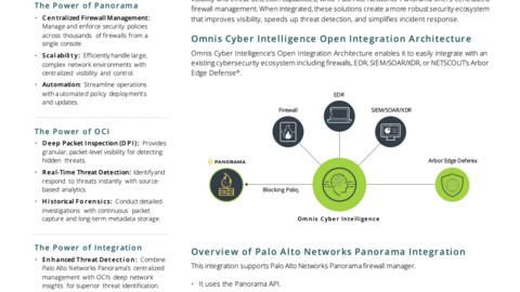 Omnis Cyber Intelligence and Palo Alto Networks Panorama