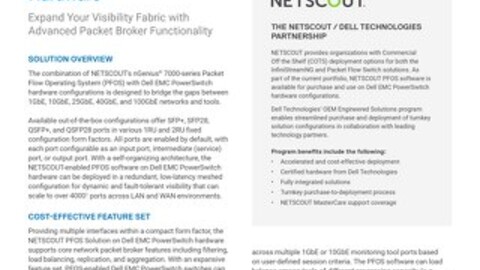 NETSCOUT Packet Flow Operating System for Dell EMC PowerSwitch Hardware