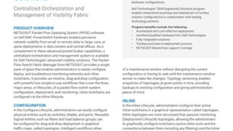 NETSCOUT Packet Flow Switch Fabric Manager for Dell Technologies Solutions