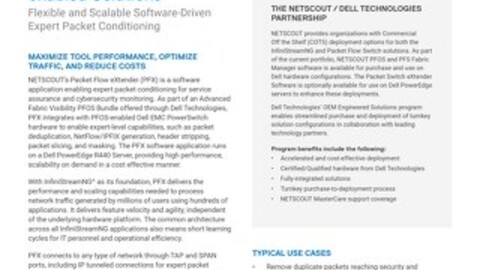 NETSCOUT Packet Flow eXtender Software for Dell Technologies PFOS-enabled Solutions
