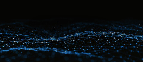 Dark blue wavy grid lines