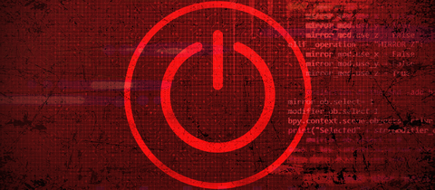 On/Off Icon on Red Abstract Background